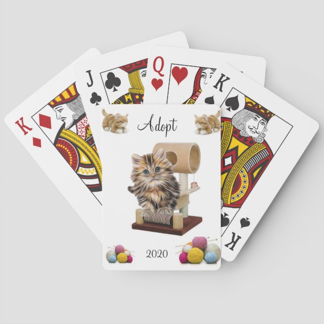Jeu De Cartes Jouer Carte Deck Kitten Condo Yarn Adopter (dos)