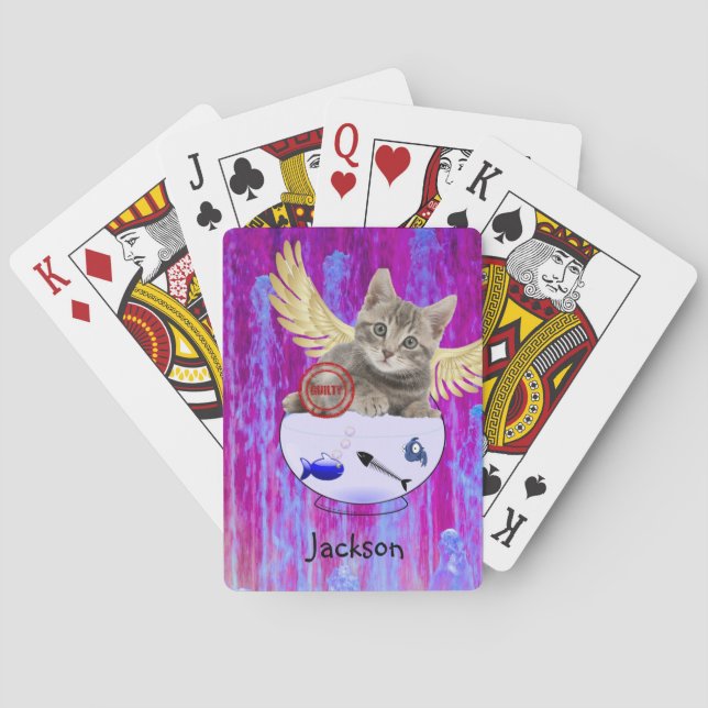 Jeu De Cartes Jouer Carte Deck Kitten Poisson Bones Coupable (dos)
