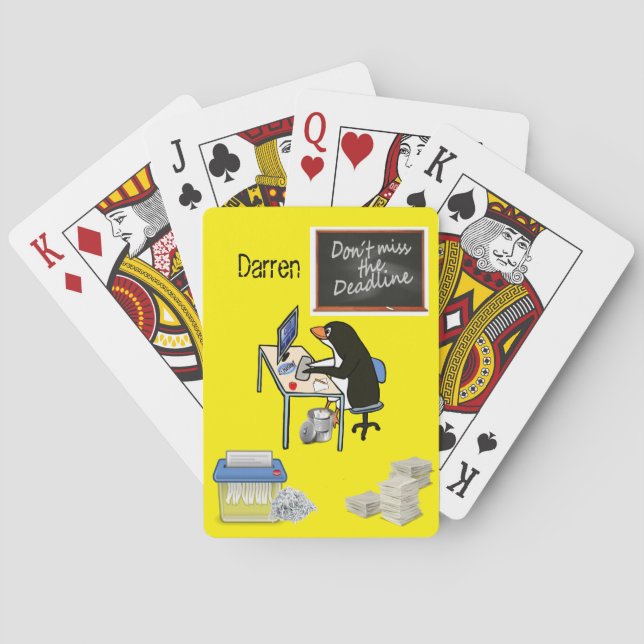 Jeu De Cartes Jouer Carte Deck Penguin Office Délai Jaune (dos)