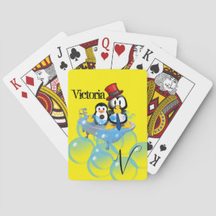 Jeu De Cartes Jouer Carte Deck Pingouin Boules de bain Jaune