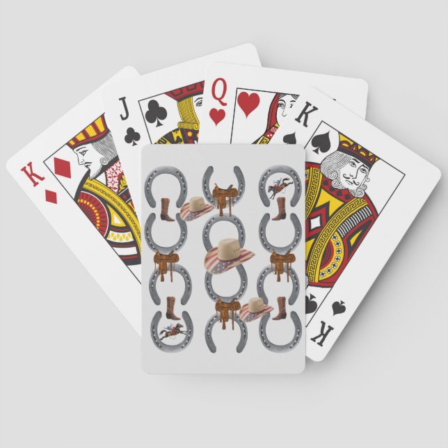 Jeu De Cartes Jouer Carte Deck Saddle Cheval Chaussure Gris (dos)