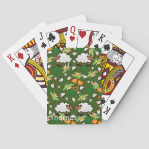 Jeu De Cartes Jouer Carte Deck Sheep Coeurs verts