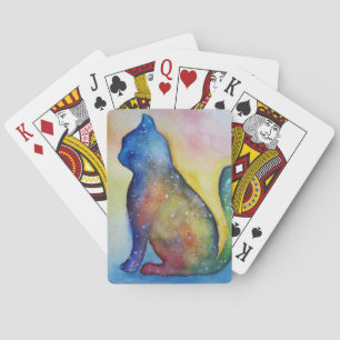 Jeu De Cartes Jouer Cartes Chat aquarelle art