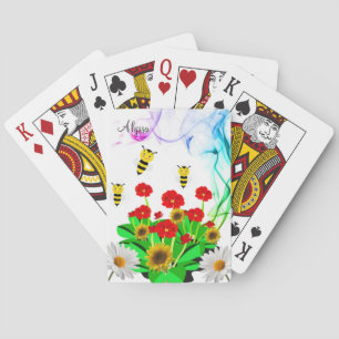 Jeu De Cartes Jouer Carton Deck Bumblebee Floral Tournesol