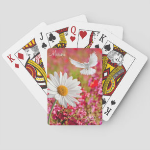 Jeu De Cartes Jouer Carton Deck White Dove Daisy Floral