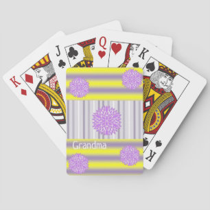 Jeu De Cartes Jouer Carton Jaune Purple Bande Florale