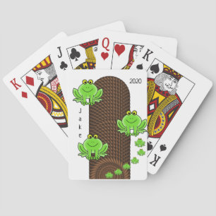 Jeu De Cartes Jouer Corde de pont de carte Grenouilles vertes