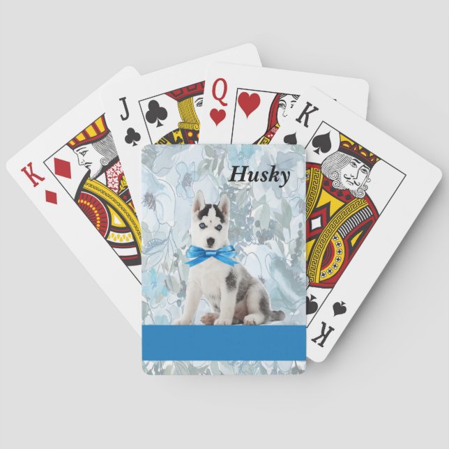 Jeu De Cartes Jouer des cartes avec l'illustration Husky (dos)