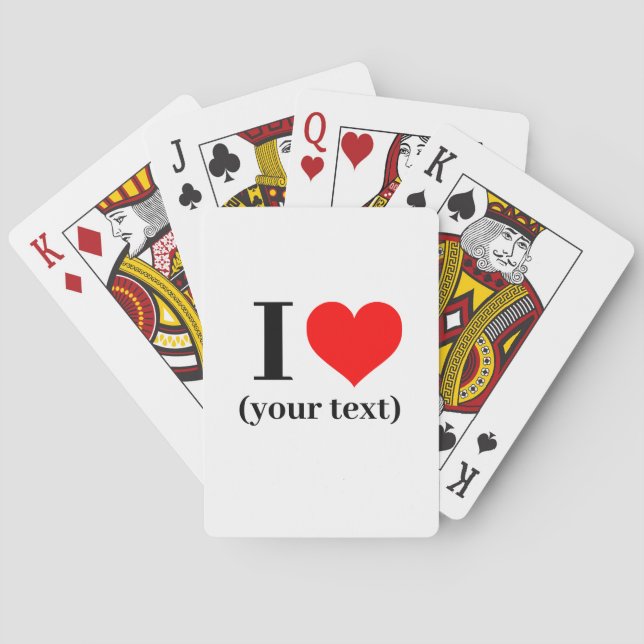 Jeu De Cartes Jouer des cartes - Personnalisé I coeur (votre tex (dos)