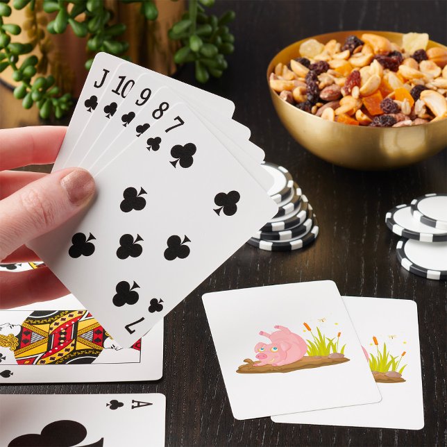 Jeu De Cartes Jouer le cochon dans la boue drôle animal de ferme (Créateur téléchargé)