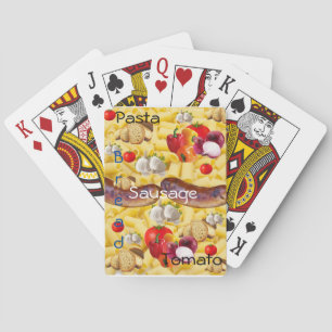 Jeu De Cartes Jouer Pâtes Carte Oignons Pain d'huile d'olive