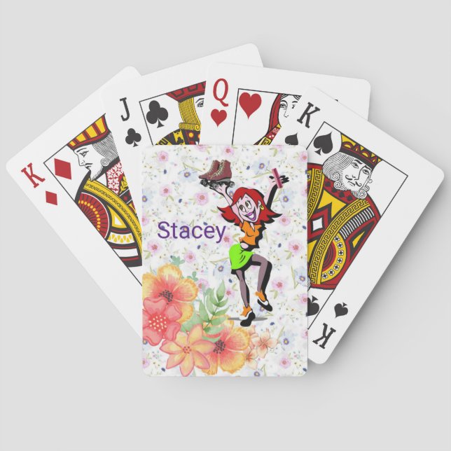 Jeu De Cartes Jouer Pont Floral Patinage (dos)