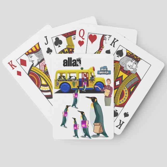 Jeu De Cartes Jouer Pont Penguin Pilote de bus scolaire (dos)