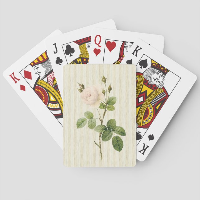 Jeu De Cartes Jouer Rose de pont de carte Beige Floral (dos)