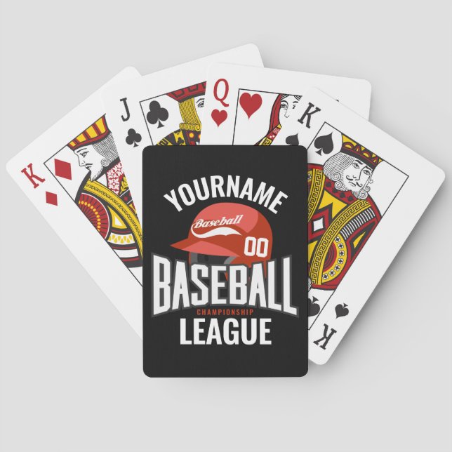 Jeu De Cartes Joueur de baseball personnalisé NOM Équipe Champ C (dos)