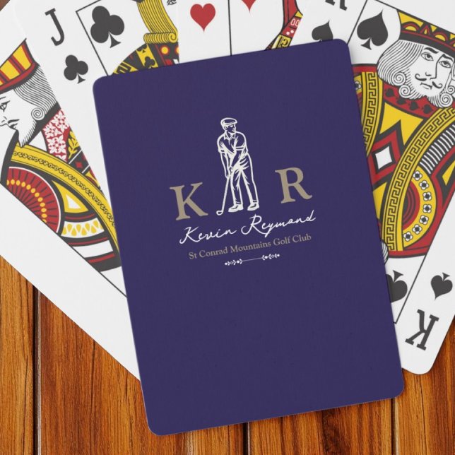 Jeu De Cartes Joueur de golf classique Deep Blue  (Créateur téléchargé)