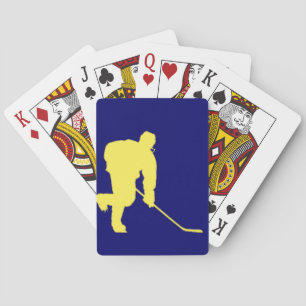 JEU DE CARTES JOUEUR DE HOCKEY BLEU ET OR