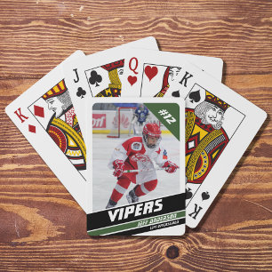 Jeu De Cartes Joueur de hockey garde l'amour sur le bleu vif bla