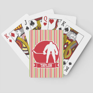 Jeu De Cartes Joueur de hockey rouge, rouge, orange, vert