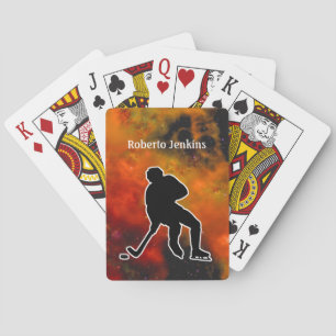 Jeu De Cartes Joueur de hockey Silhouette coloré Personnaliser