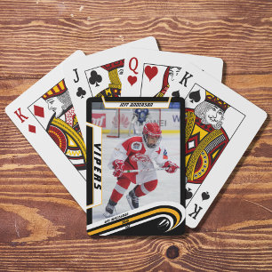 Jeu De Cartes Joueur De Hockey Sur Glace Garder Sur Libre Jaune