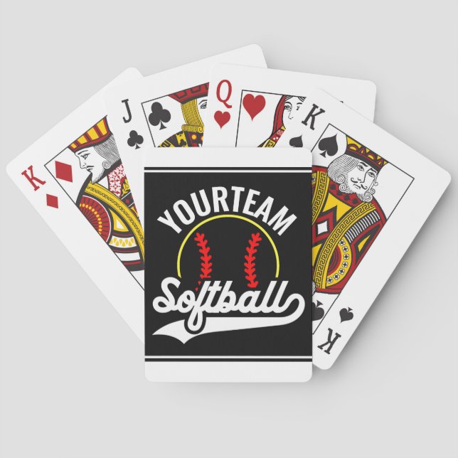 Jeu De Cartes Joueur de l'équipe de softball AJOUTER UN NOM Ligu (dos)