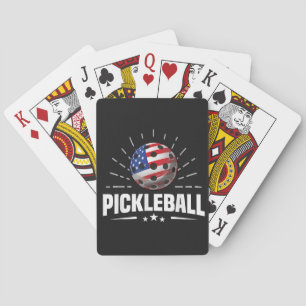 Jeu De Cartes Joueur de pickleball au drapeau américain US
