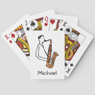 Jeu De Cartes Joueur de saxophone au nom personnalisé – Amateur