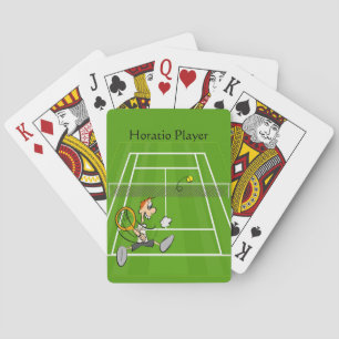 Jeu De Cartes Joueur de tennis de dessin animé humoristique Pers