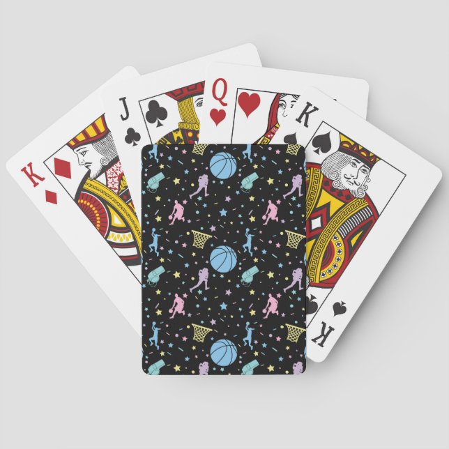 Jeu De Cartes Joueuses de basket-ball - Motif d'étoiles (dos)