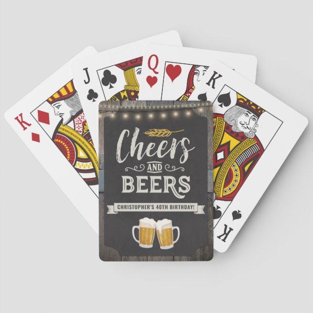 Jeu De Cartes Jour d'anniversaire de la bière et de la bière (dos)