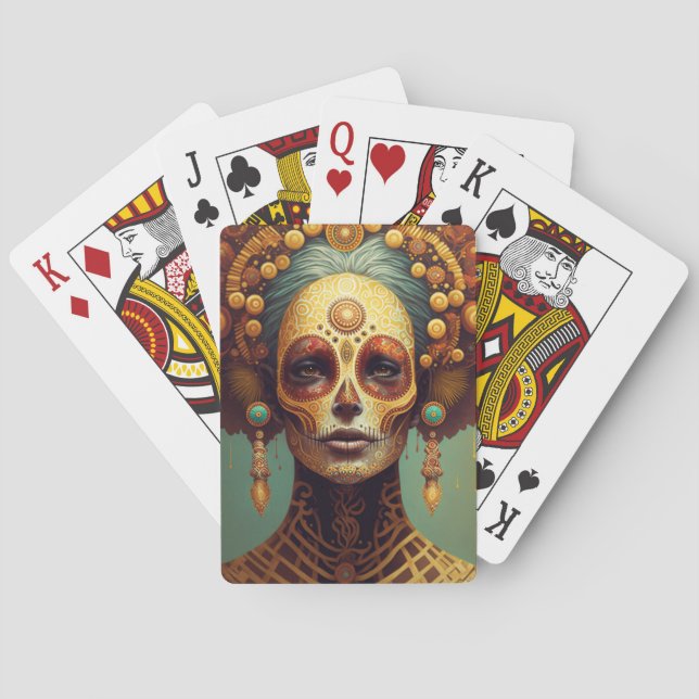 Jeu De Cartes Jour De La Femme Morte Du Crâne De Sucre (dos)