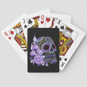 Jeu De Cartes Jour De La Mort Du Crâne De Sucre Noir Violet Flor