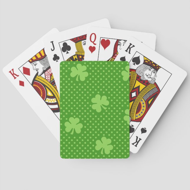 Jeu De Cartes Jour vert de Patricks de saint de motif de trèfle (dos)