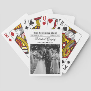 Jeu De Cartes Journal mariage Fun Noir & Blanc Mariage Faveur