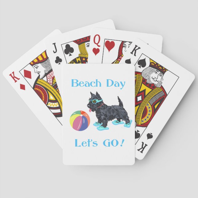 Jeu De Cartes Journée à la plage Scottie Dog (dos)