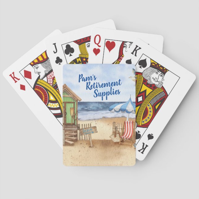Jeu De Cartes Journée balnéaire à la plage Personnalisée (dos)