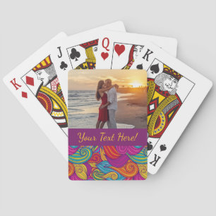 Jeu De Cartes Joyau coloré rétro Tone Tourbillonnant Wave Motif