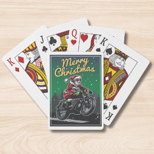 Jeu De Cartes Joyeuse moto Noël Père Noël Vacances