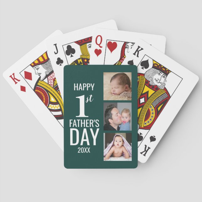 Jeu De Cartes Joyeuse première Fête des pères 3 photo Collage ve (dos)