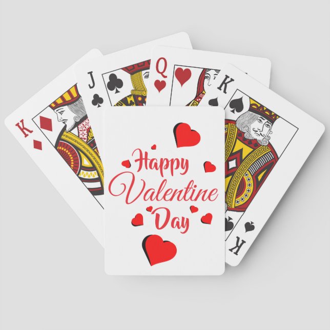 Jeu De Cartes Joyeuse Saint Valentin blanc (dos)