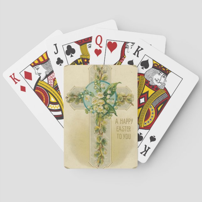Jeu De Cartes Joyeuses Pâques à vous - Carte postale antique,  (dos)