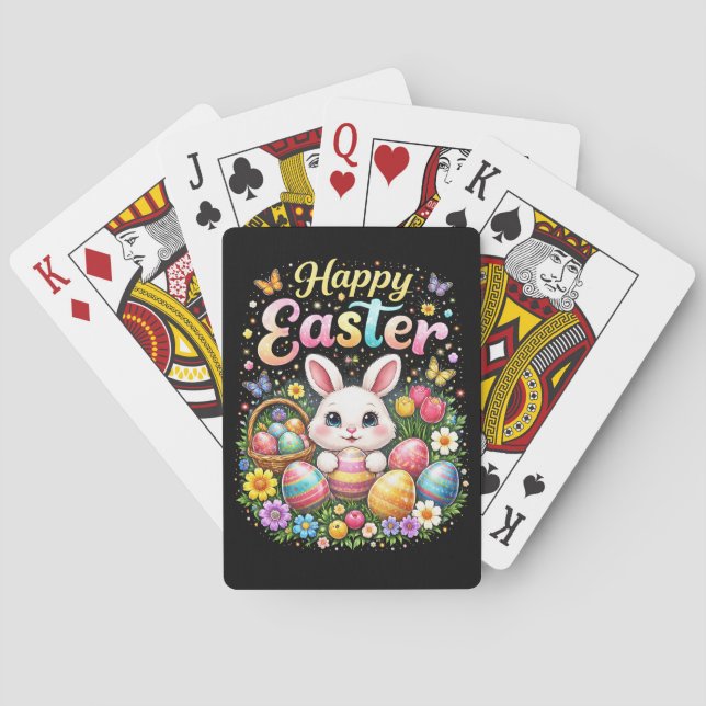 Jeu De Cartes Joyeuses Pâques Petit Lapin (dos)