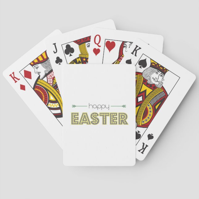 Jeu De Cartes joyeuses pâques printemps jaune mint vert simple (dos)