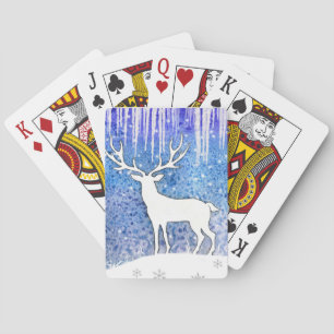 Jeu De Cartes Joyeuses Vacances Scène de Cerfs
