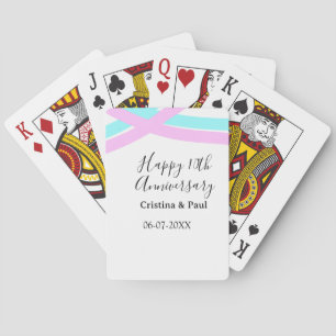 Jeu De Cartes Joyeux 10ème anniversaire de mariage simple nom mi