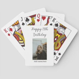 Jeu De Cartes Joyeux 15ème anniversaire ajouter nom photo texte