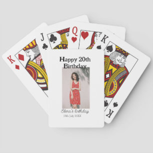 Jeu De Cartes Joyeux 20e anniversaire photo moderne simple