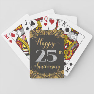 Cartes A Jouer Mariage Anniversaire 25 Ans Zazzle Fr