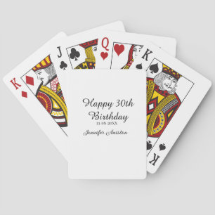 Jeu De Cartes Joyeux 30e anniversaire ajouter nom date élégant s